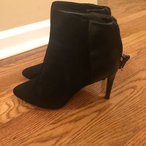black bootie heels